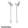 Women's Pandora Jewellery Silver Bedazzling Butterflies Hanging Earrings