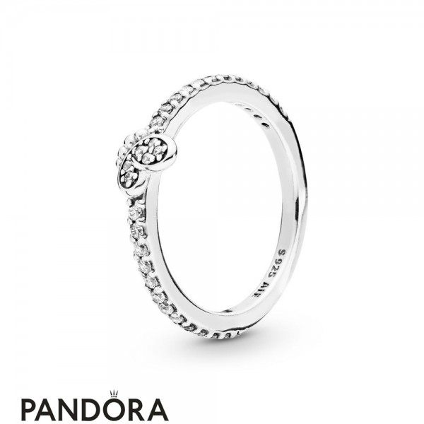 Women's Pandora Jewellery Silver Bedazzling Butterfly Ring