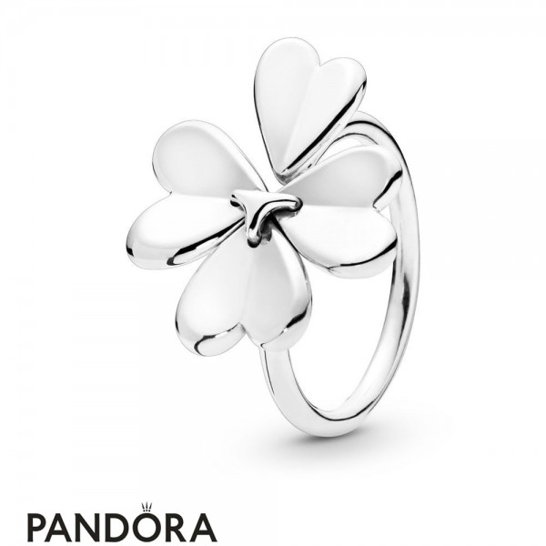 Women's Pandora Jewellery Silver Moving Clover Ring