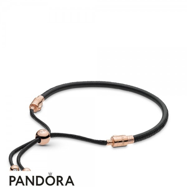 Women's Pandora Jewellery Sliding Leather Bracelet Pandora Jewellery Rose