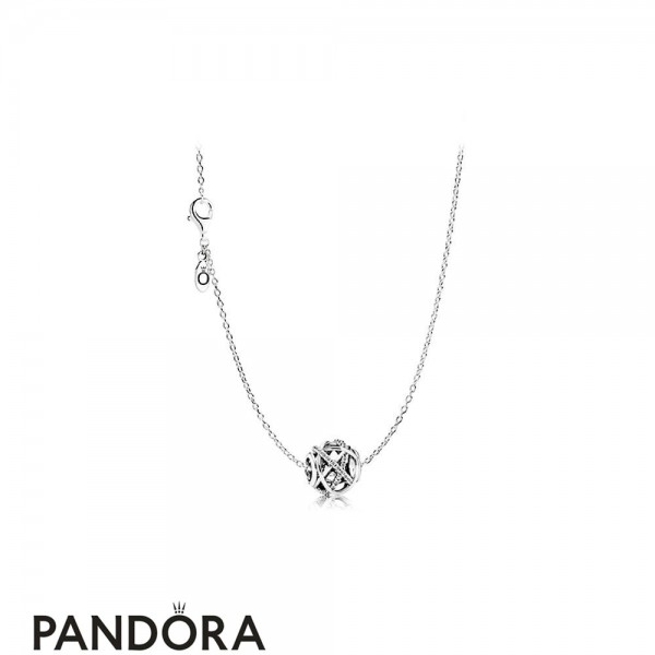 Women's Pandora Jewellery Sliver Hollowing Silver River Necklace