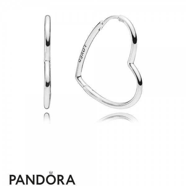Women's Pandora Jewellery Small Asymmetric Hearts Of Love Hoop Earrings