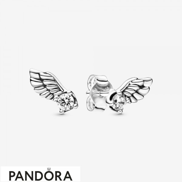 Women's Pandora Jewellery Sparkling Angel Wing Stud Earrings