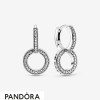 Women's Pandora Jewellery Sparkling Double Hoop Earrings