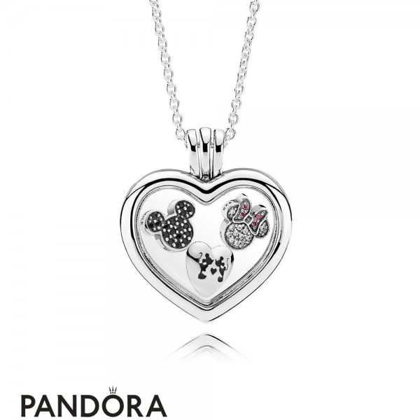 Pandora Jewellery Sparkling Mickey And Minnie Floating Locket Gift Set