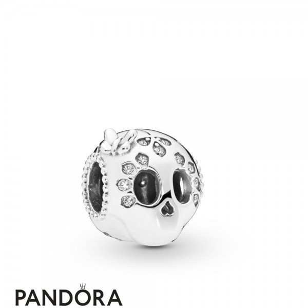 Women's Pandora Jewellery Sparkling Skull Charm