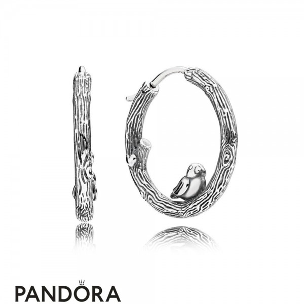 Women's Pandora Jewellery Spring Bird Earring Hoops