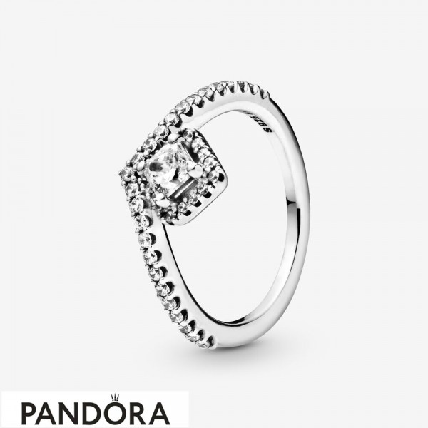 Women's Pandora Jewellery Square Sparkle Wishbone Ring