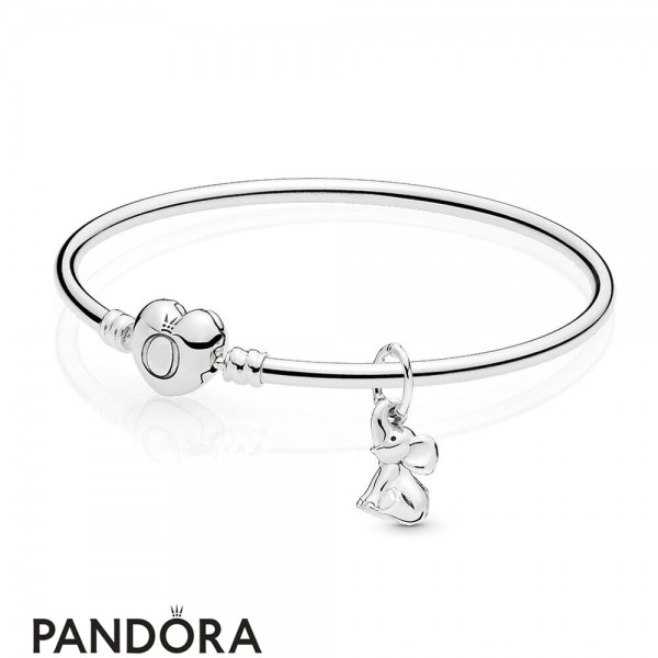Women's Pandora Jewellery Sterling Silver Lucky Elephant Bangle Set