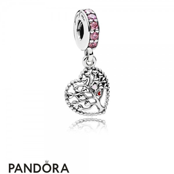 Women's Pandora Jewellery Tree Of Love Pendant Charm Mixed Enamel Multi Colored Cz