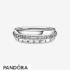 Women's Pandora Jewellery Triple Band Pave Ring