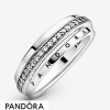 Women's Pandora Jewellery Triple Band Pave Ring