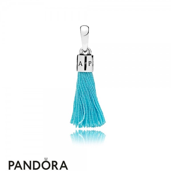 Women's Pandora Jewellery Turquoise Fabric Tassel Dangle Charm