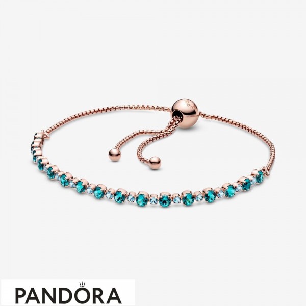 Women's Pandora Jewellery Turquoise Sparkling Slider Tennis Bracelet