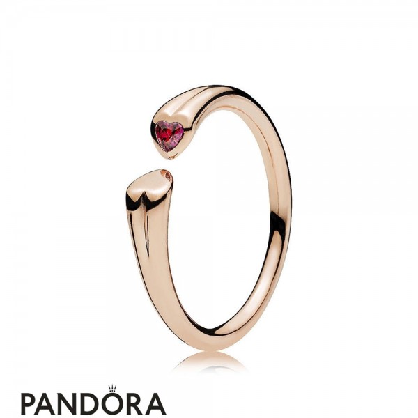 Women's Pandora Jewellery Two Hearts Ring Pandora Jewellery Rose Red Cz