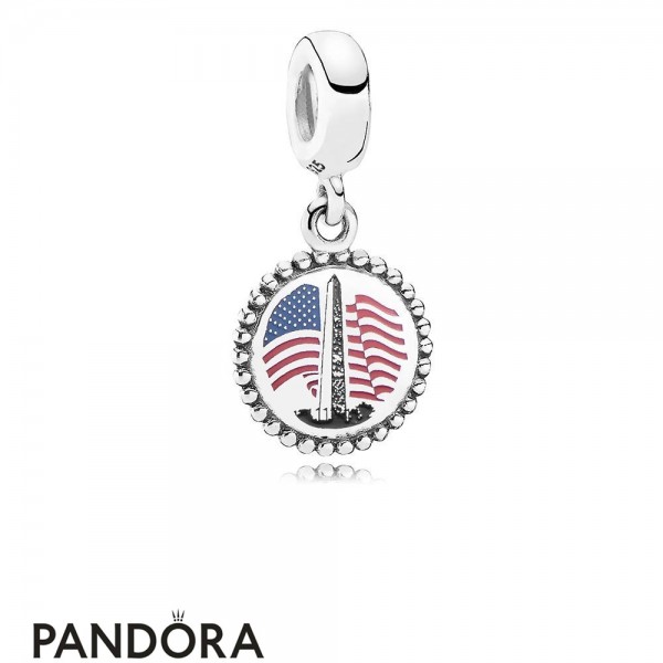 Women's Pandora Jewellery Washington Monument Dangle Charm Mixed Enamel