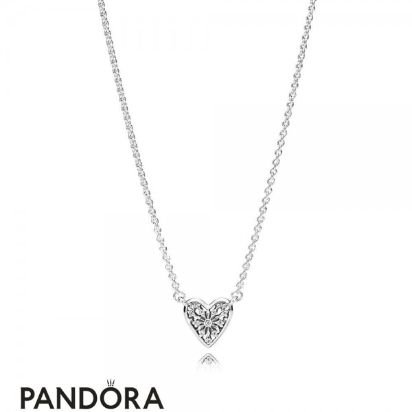 Women's Pandora Jewellery Winter Collection Heart Of Winter Necklace