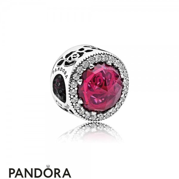 Pandora Jewellery Disney Charms Belle's Radiant Rose Charm Cerise Crystals Cubic Zirconia