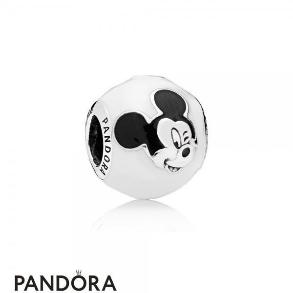Pandora Jewellery Disney Charms Expressive Mickey Charm White Black Enamel