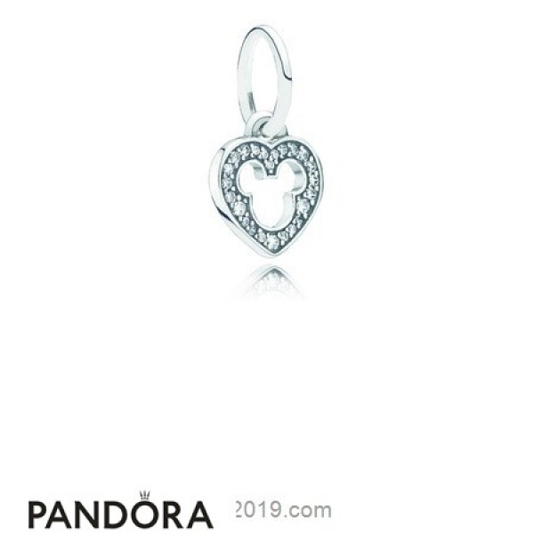 Pandora Jewellery Disney Charms Mickey Silhouette Pendant Charm Clear Cz