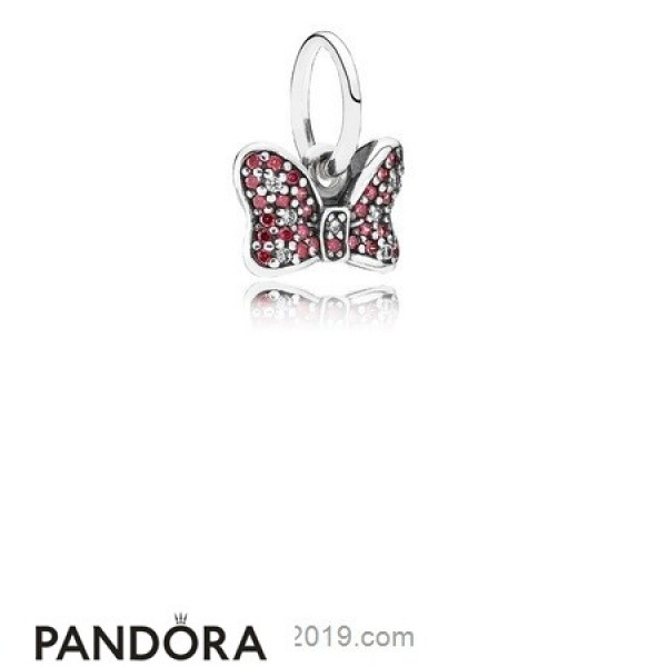 Pandora Jewellery Disney Charms Minnie's Sparkling Bow Pendant Charm Red Clear Cz