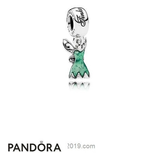 Pandora Jewellery Disney Charms Tinker Bell's Dress Pendant Charm Glittering Green Enamel