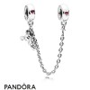 Women's Pandora Jewellery Disney Climbing Mickey Safety Chain Red Cz