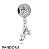 Women's Pandora Jewellery Disney Floating Minnie Dangle Charm Red Clear Cz Light Blue Enamel