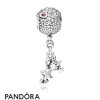 Women's Pandora Jewellery Disney Floating Minnie Dangle Charm Red Clear Cz Light Blue Enamel