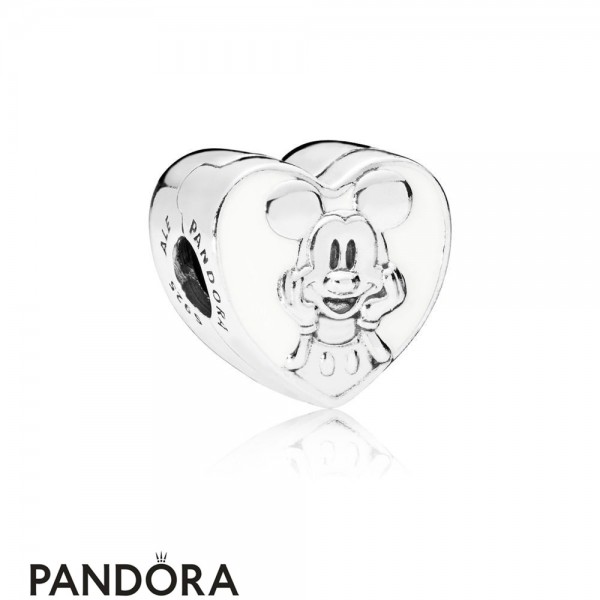 Women's Pandora Jewellery Disney Vintage Mickey Clip White Enamel