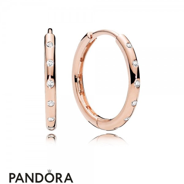 Women's Pandora Jewellery Droplets Hoop Earrings Pandora Jewellery Rose