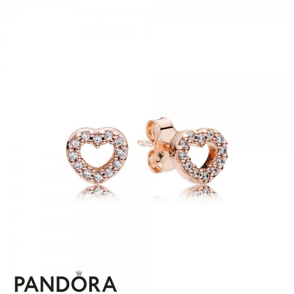 Pandora Jewellery Earrings Captured Hearts Stud Earrings Pandora Jewellery Rose