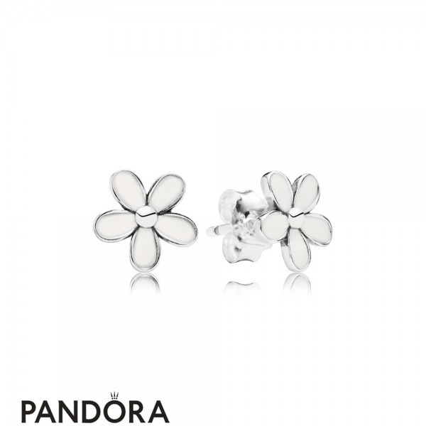 Pandora Jewellery Earrings Darling Daisies Stud Earrings White Enamel
