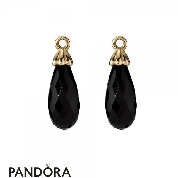 Pandora Jewellery Earrings Intuition Earring Charms 14K Gold Black Onyx