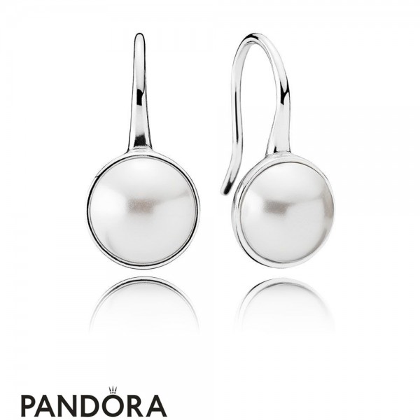 Pandora Jewellery Earrings Luminous Droplets Drop Earrings White Crystal Pearl