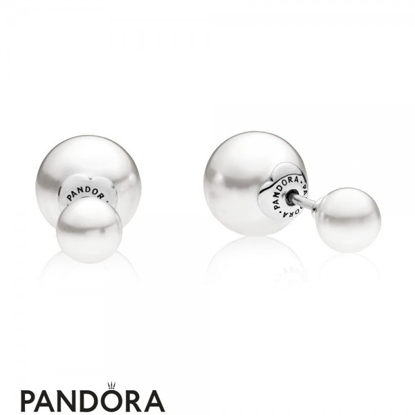 Pandora Jewellery Earrings Luminous Drops Stud Earrings White Crystal Pearl