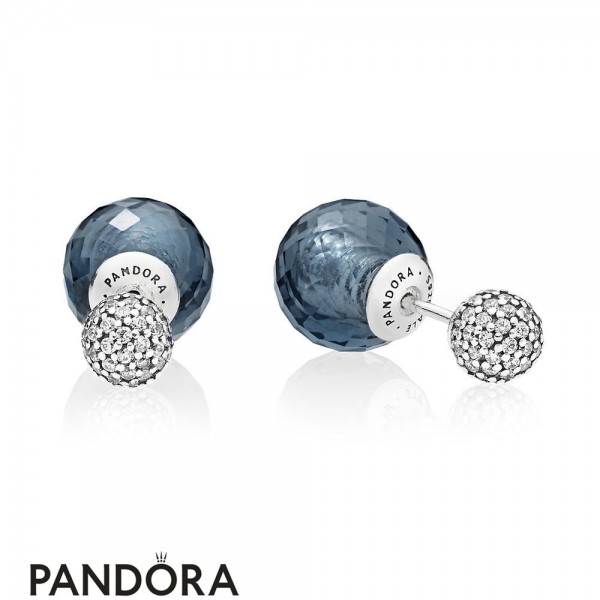Pandora Jewellery Earrings Shimmering Drops Midnight Blue Crystals