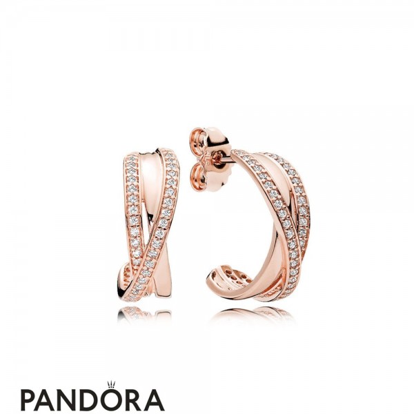 Women's Pandora Jewellery Entwined Hoop Earrings Pandora Jewellery Rose