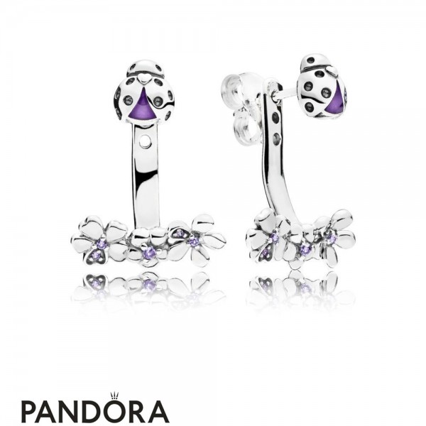 Women's Pandora Jewellery Ladybird Meadow Earring Studs