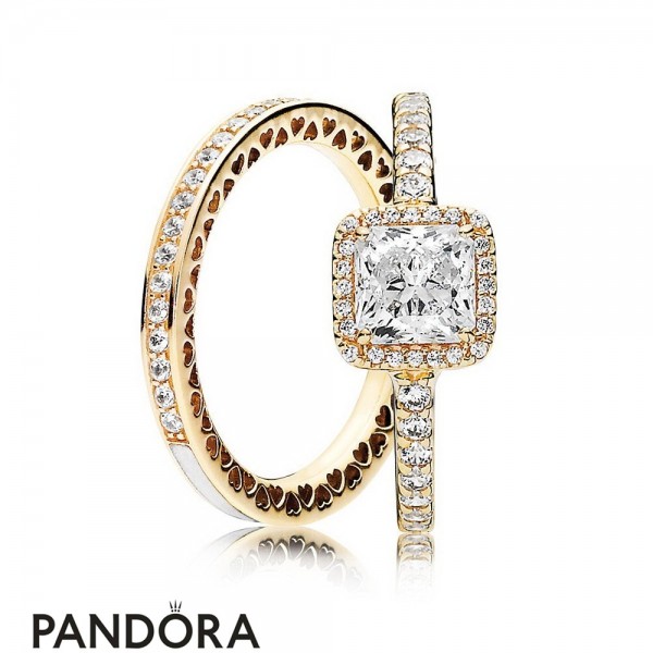 Women's Pandora Jewellery 14K Gold Timeless Elegance Ring Stack