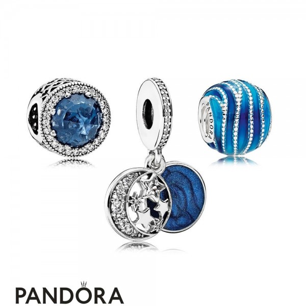Women's Pandora Jewellery Brilliant Blue Charm Pack