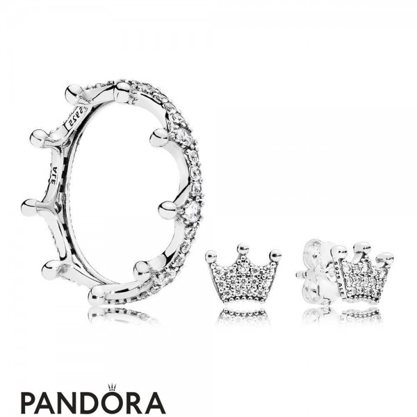 Women's Pandora Jewellery Enchanted Ring And Earrings Gift Set