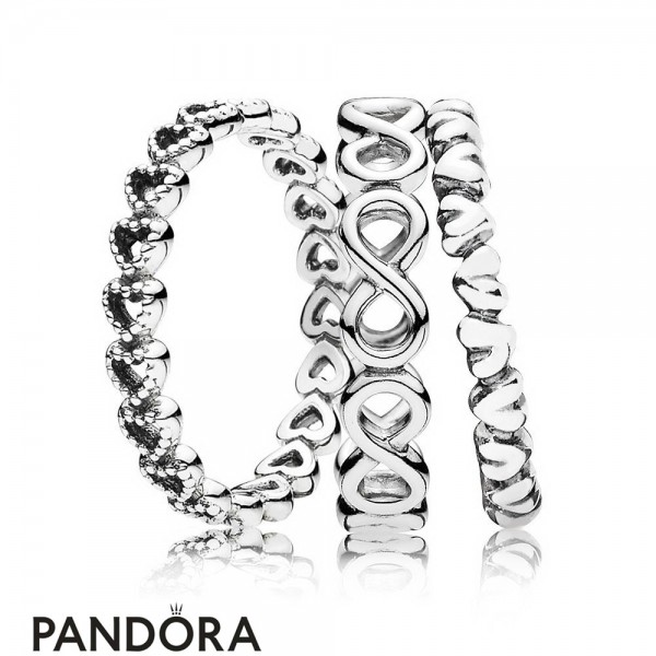Women's Pandora Jewellery Eternal Love Ring Stack