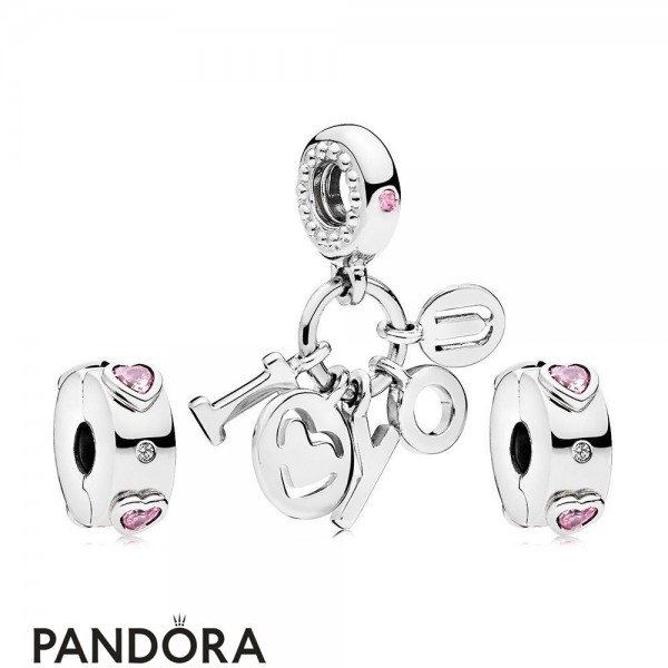 Women's Pandora Jewellery I Love You Charm Pack