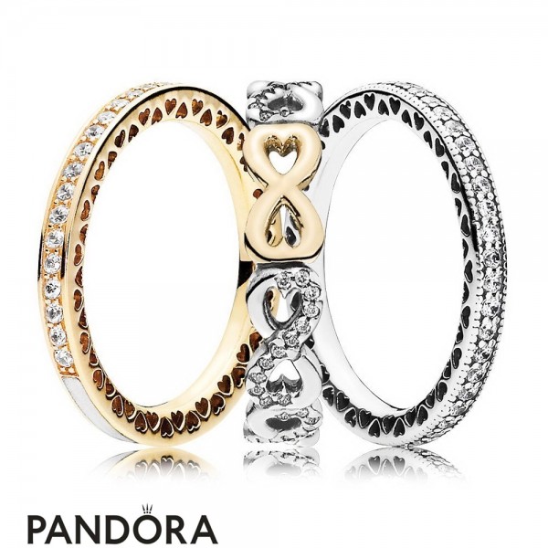 Women's Pandora Jewellery Infinite Sparkle Ring Stack