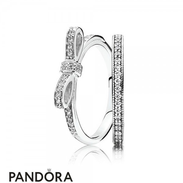 Women's Pandora Jewellery Loving Bow Ring Stack