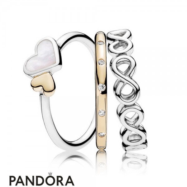 Women's Pandora Jewellery Loving Symbols Ring Stack