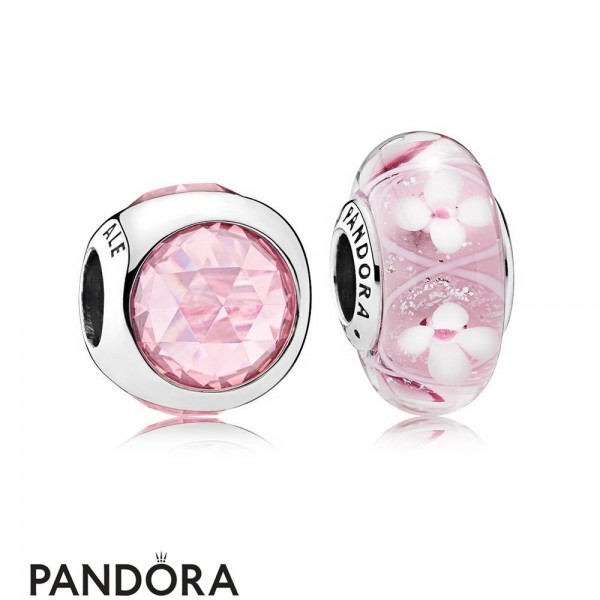 Women's Pandora Jewellery Pink Field Of Flowers Charm Pack