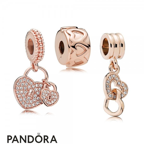 Pandora Jewellery Rose Hanging Hearts Charm Pack