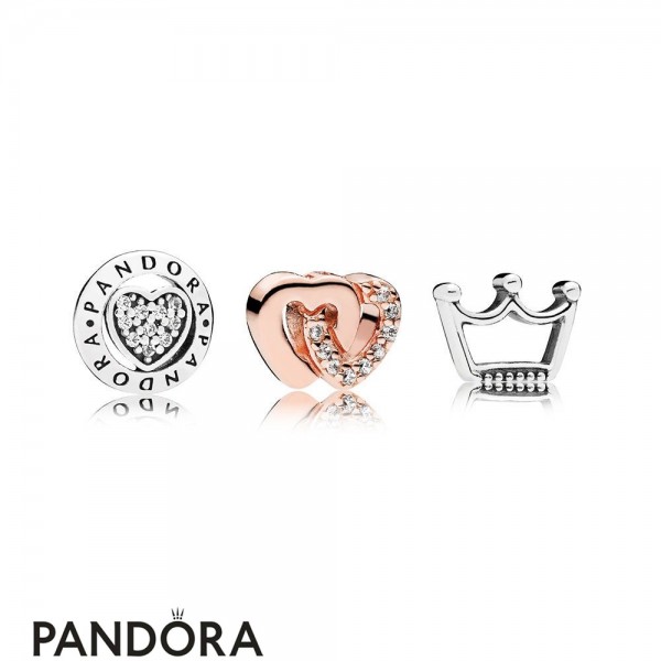 Pandora Jewellery Rose Hearts And Crowns Petite Charm Pack